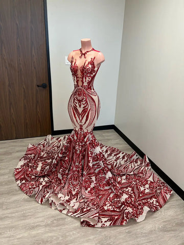 Glitter Illusion Sequin Mermaid Prom Dress